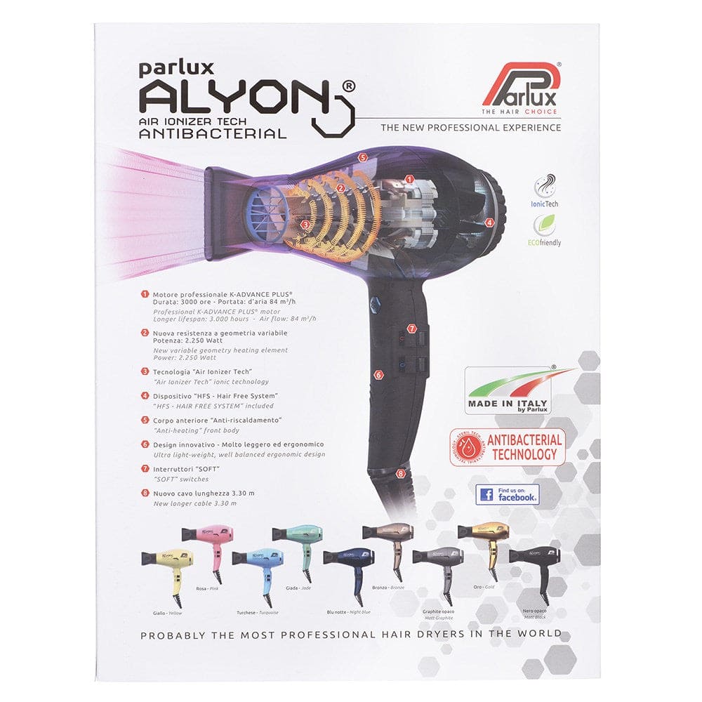 Parlux Alyon Air Ionizer Dryer - Black 2250W