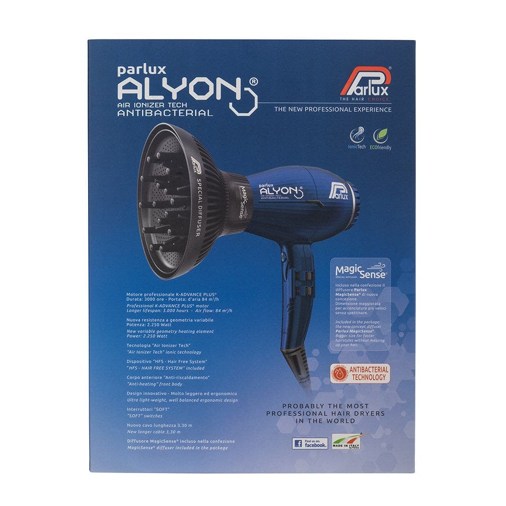 Parlux Alyon Air Ionizer Dryer - Midnight Blue 2250W With Diffuser Pack