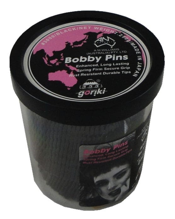 555 BOBBY PIN BLACK 3" TUB 250g