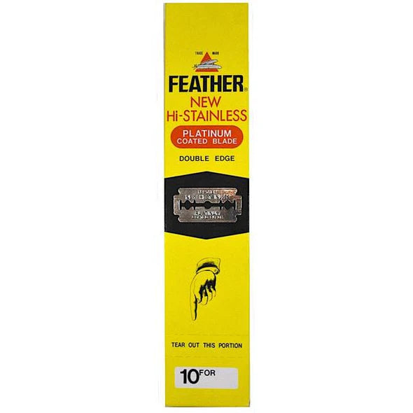 Feather New Stainless Platinum Coated Blade Double Edge 20Packets Of Five